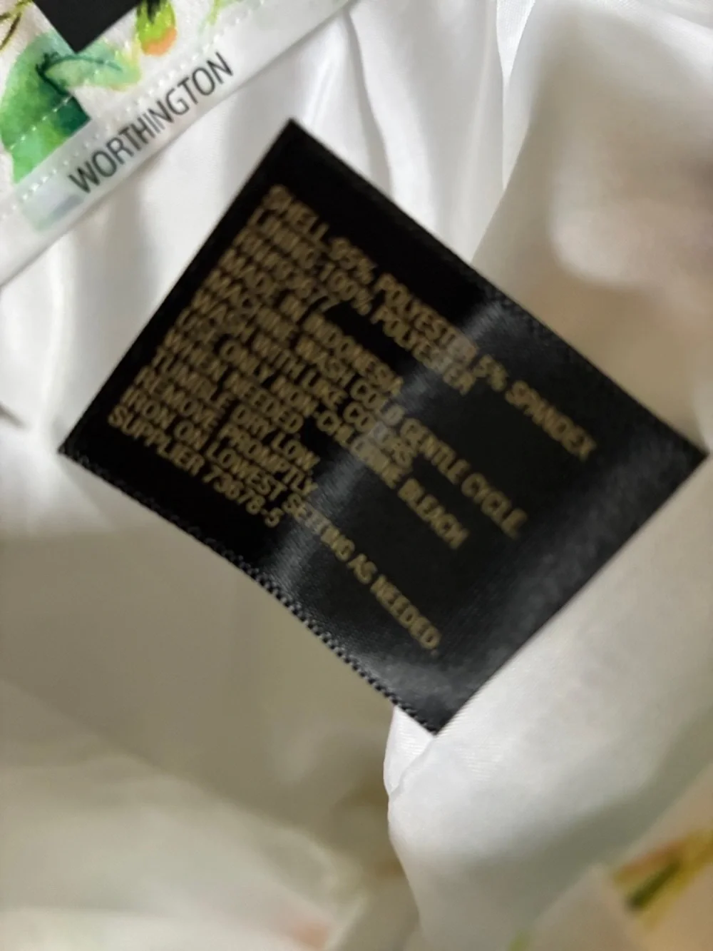 Worthington sz 18 Slim Fit White Floral Ankle Cropped Pants NWT - Picture 9 of 9